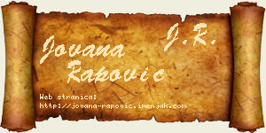 Jovana Rapović vizit kartica